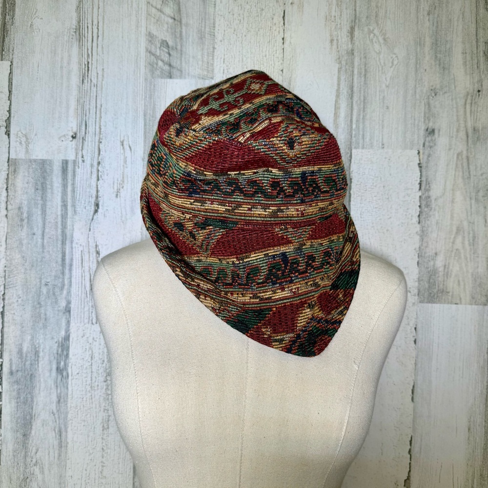 Vintage Aztec Hippie Hat Beanie Roll from Nova Scotia - Festival wear handmade